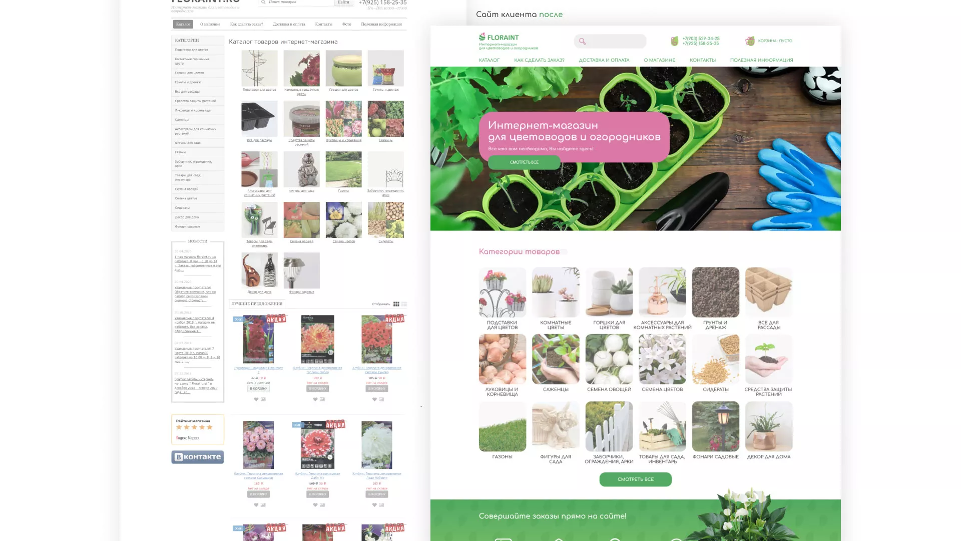 Создание логотипа и интернет-магазина «FLORAINT» в Балашихе