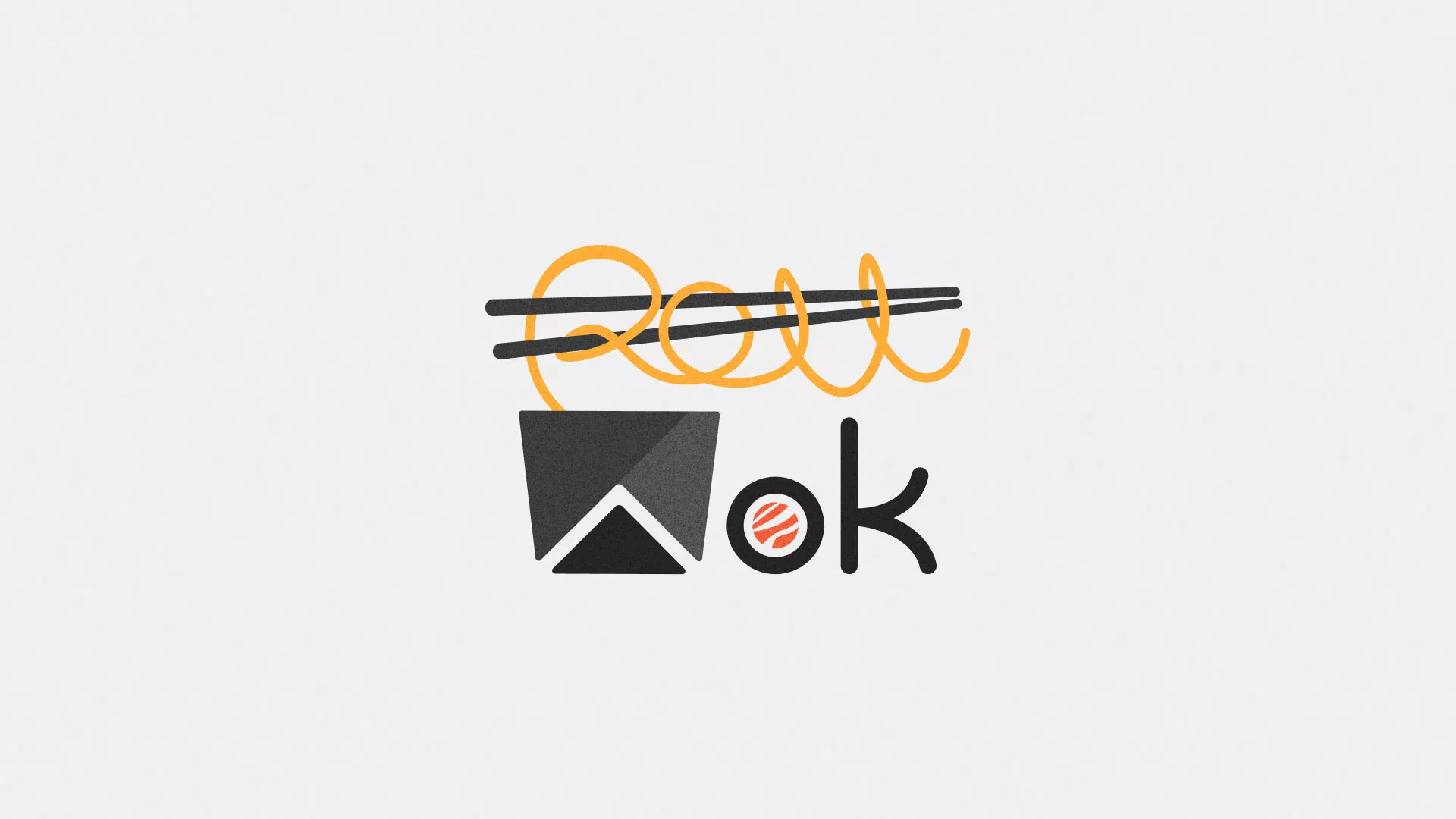 Разработка логотипа суши-бара «Roll Wok Club» в Балашихе