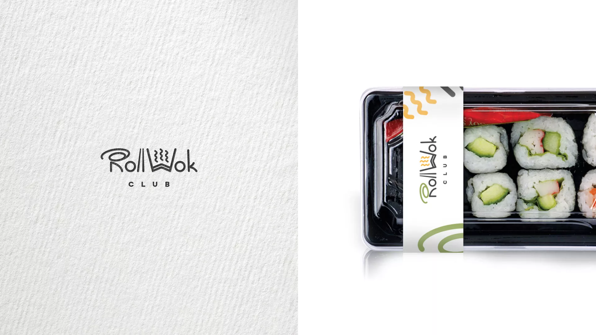 Разработка наклеек для суши-бара «Roll Wok Club» в Балашихе